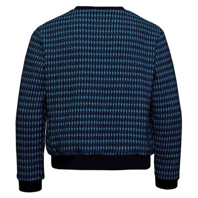 Pied-de-poule Black and Blue Cotton Sweatshirt 2