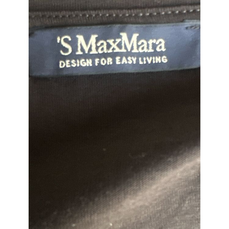 Chic Top / T-shirt by 'S Max Mara - Black with embroidery and floral panel, size S image 2