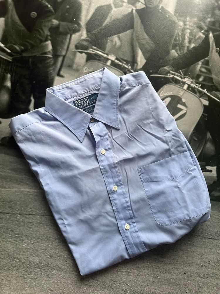 Ralph Lauren blue button-up shirt