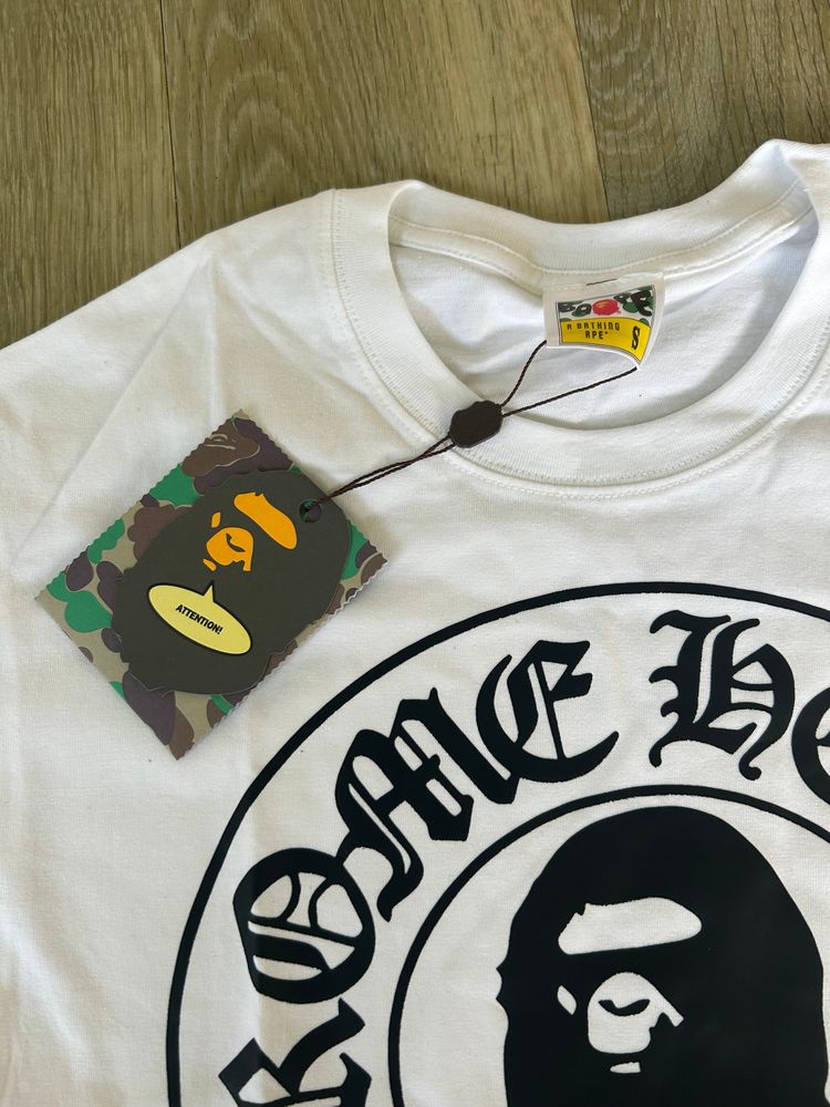 Immagine di A Bathing Ape X Chrome Hearts White Graphic T-Shirt 5