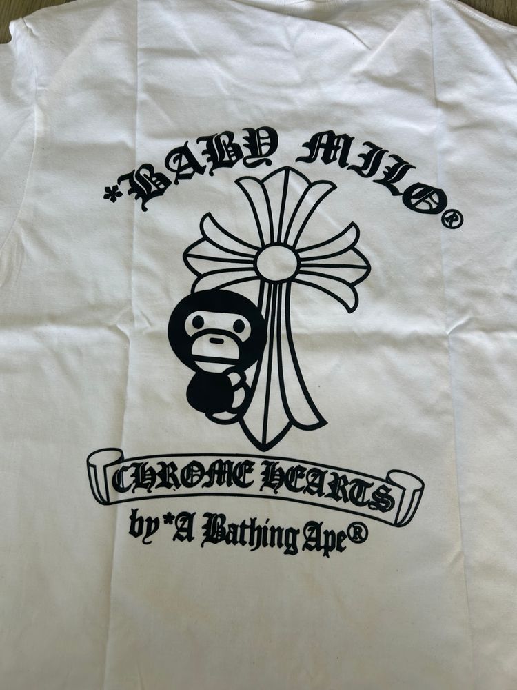 Immagine di A Bathing Ape X Chrome Hearts White Graphic T-Shirt 3