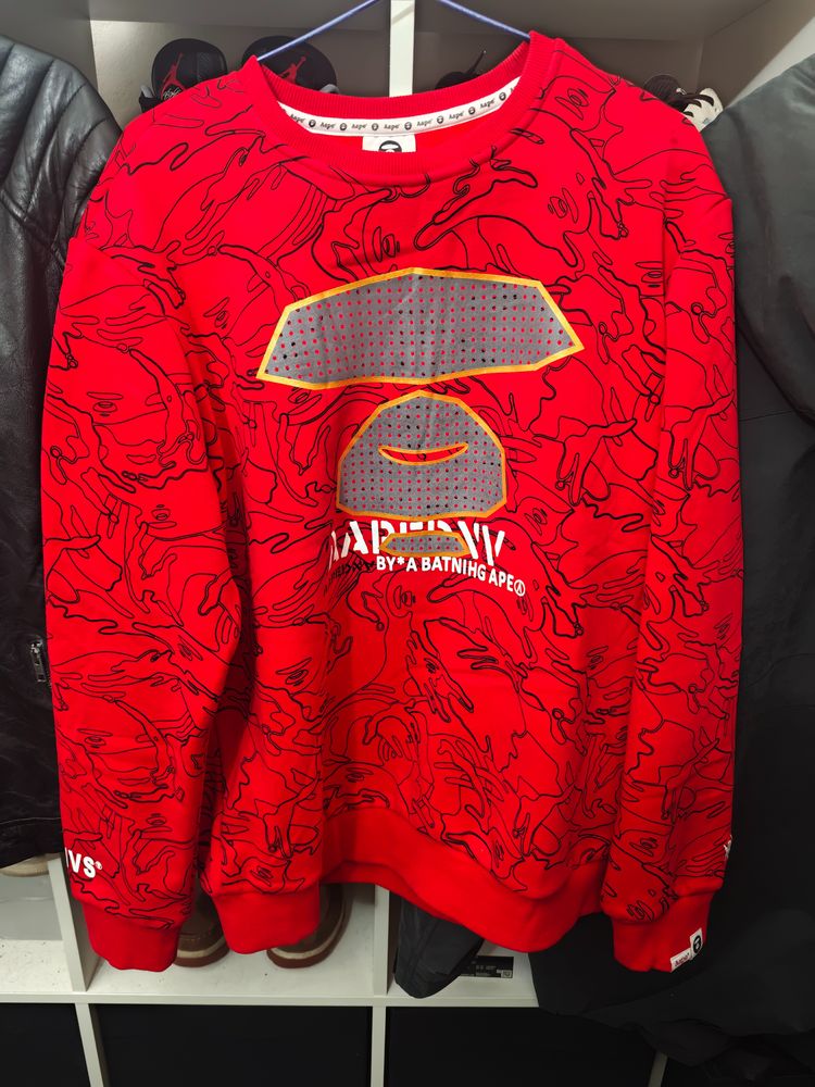 A Bathing Ape Hoodie Red Camo