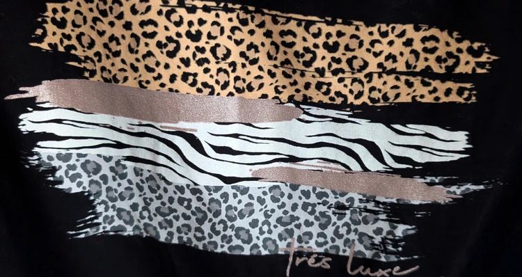 New Look Black Animal Print Leopard Zebra Graphic Slogan T-Shirt Tee image 9