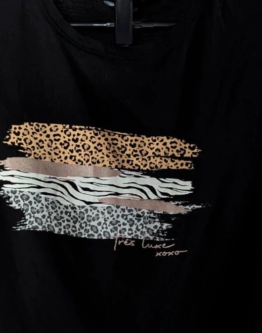 New Look Black Animal Print Leopard Zebra Graphic Slogan T-Shirt Tee image 7