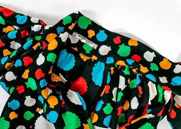 1979 Yves Saint Laurent Documented Silk Seashell Print Jacket image 4
