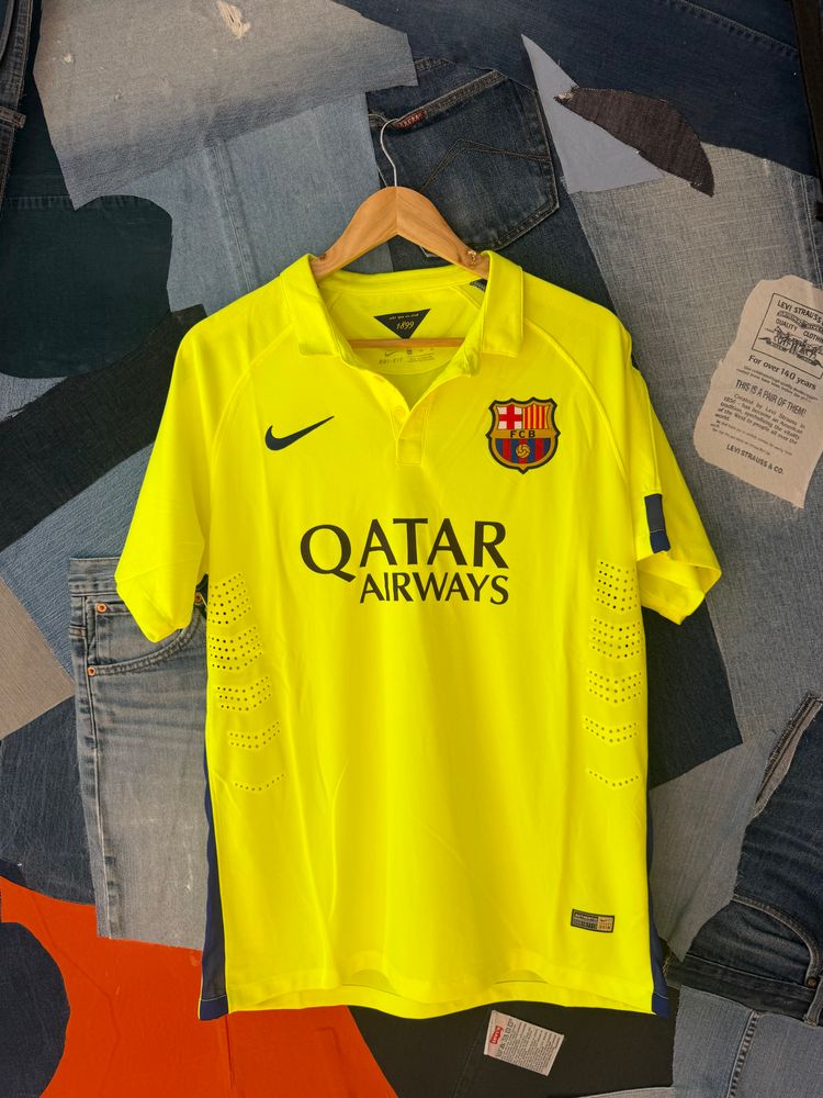 Nike Fc Barcelona Yellow Football Jersey