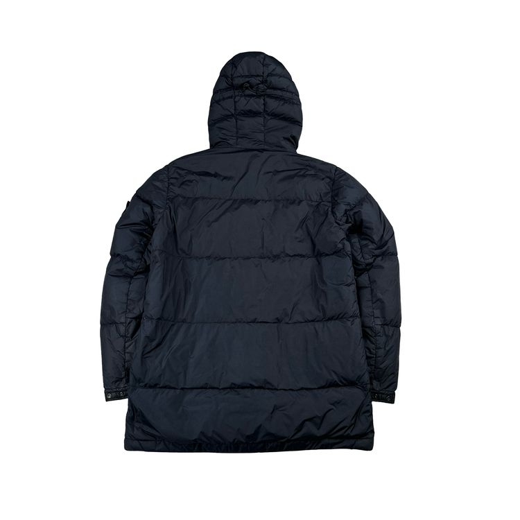 Stone Island 2013 Navy Long Crinkle Down Puffer Jacket - Large image 15