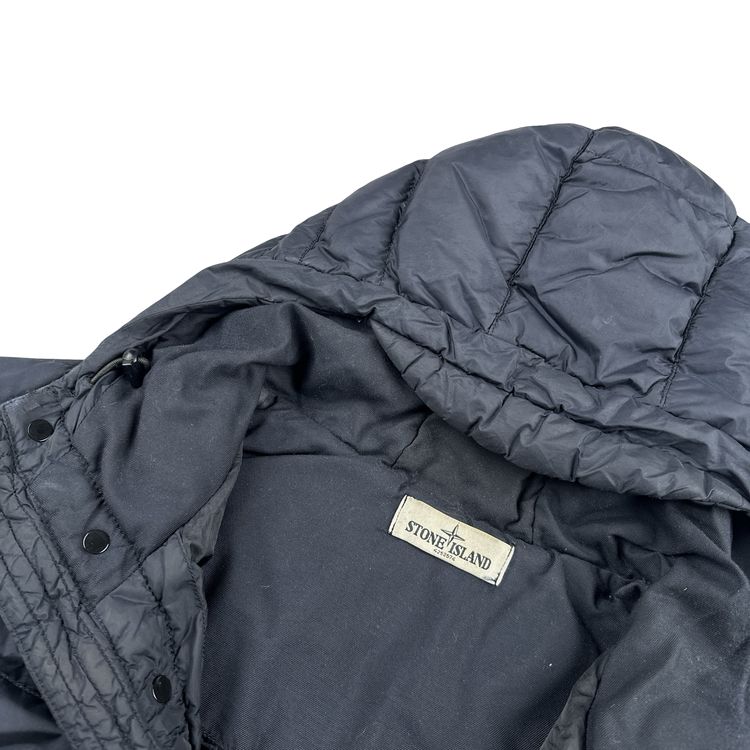 Stone Island 2013 Navy Long Crinkle Down Puffer Jacket - Large image 11