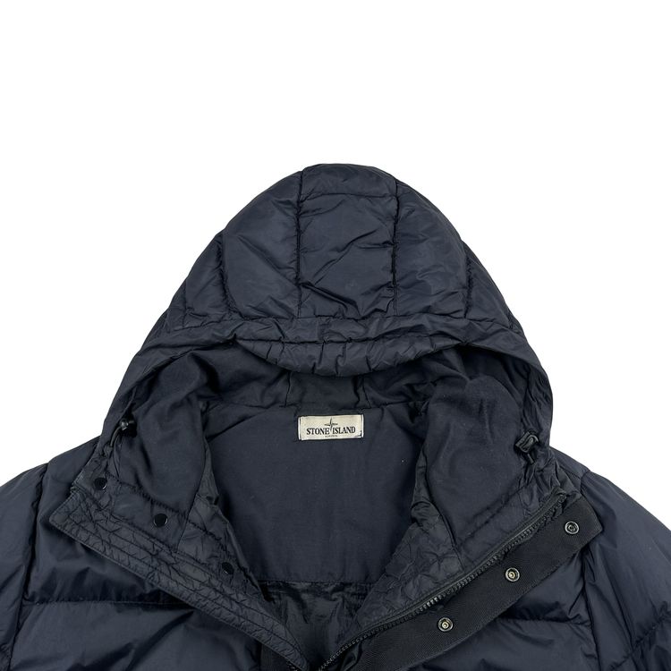 Stone Island 2013 Navy Long Crinkle Down Puffer Jacket - Large image 5
