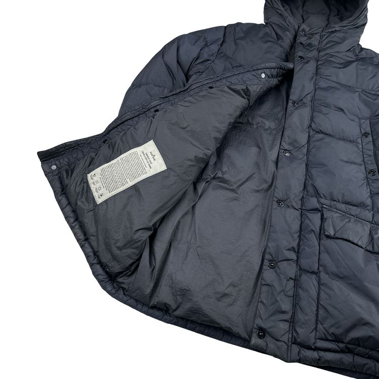 Stone Island 2013 Navy Long Crinkle Down Puffer Jacket - Large image 2
