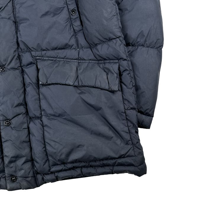 Stone Island 2013 Navy Long Crinkle Down Puffer Jacket - Large image 14
