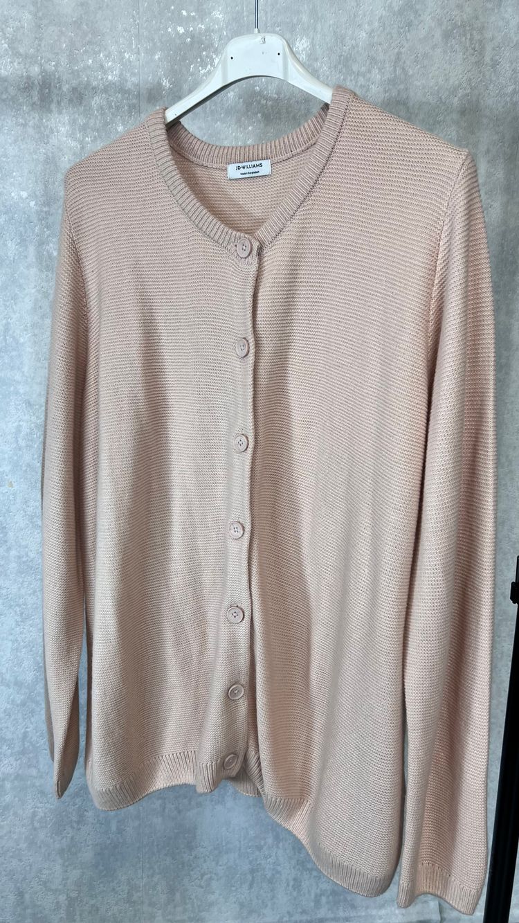 Jd-Williams Kardigan na guziki pudrowy róż rozmiar 52/54 plus size