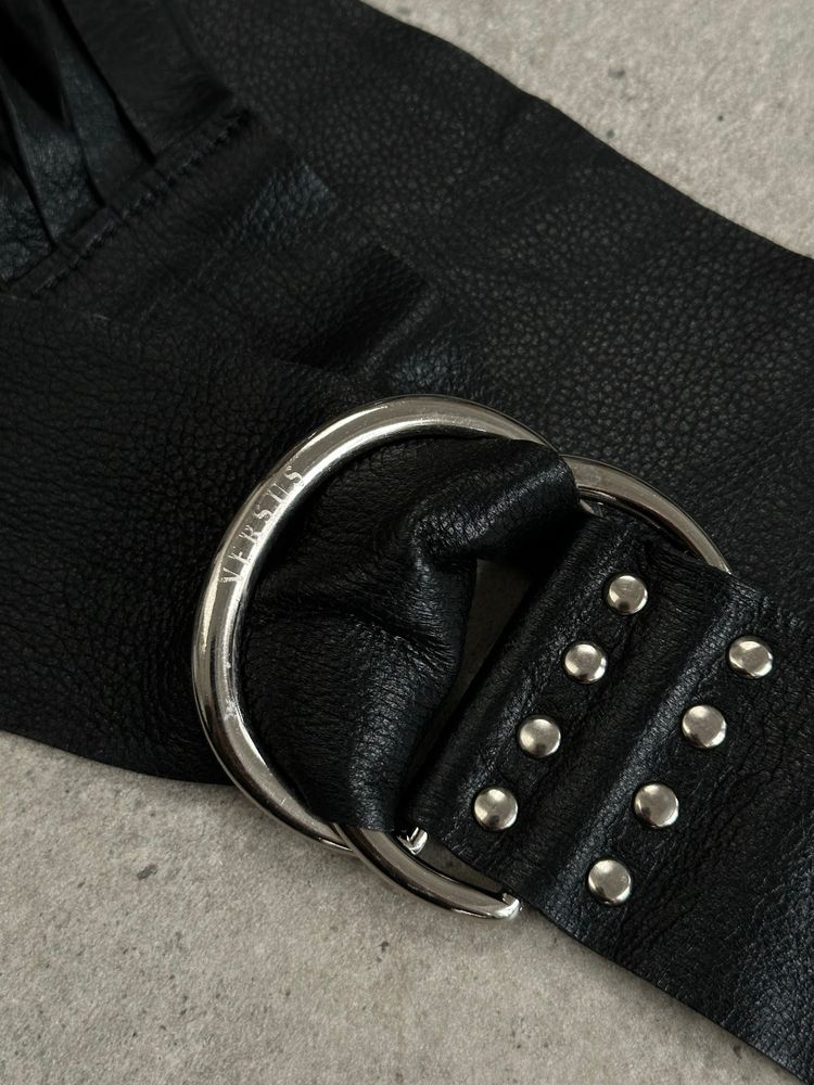 Versace Versus 1990s Leather Chunky Belt 10