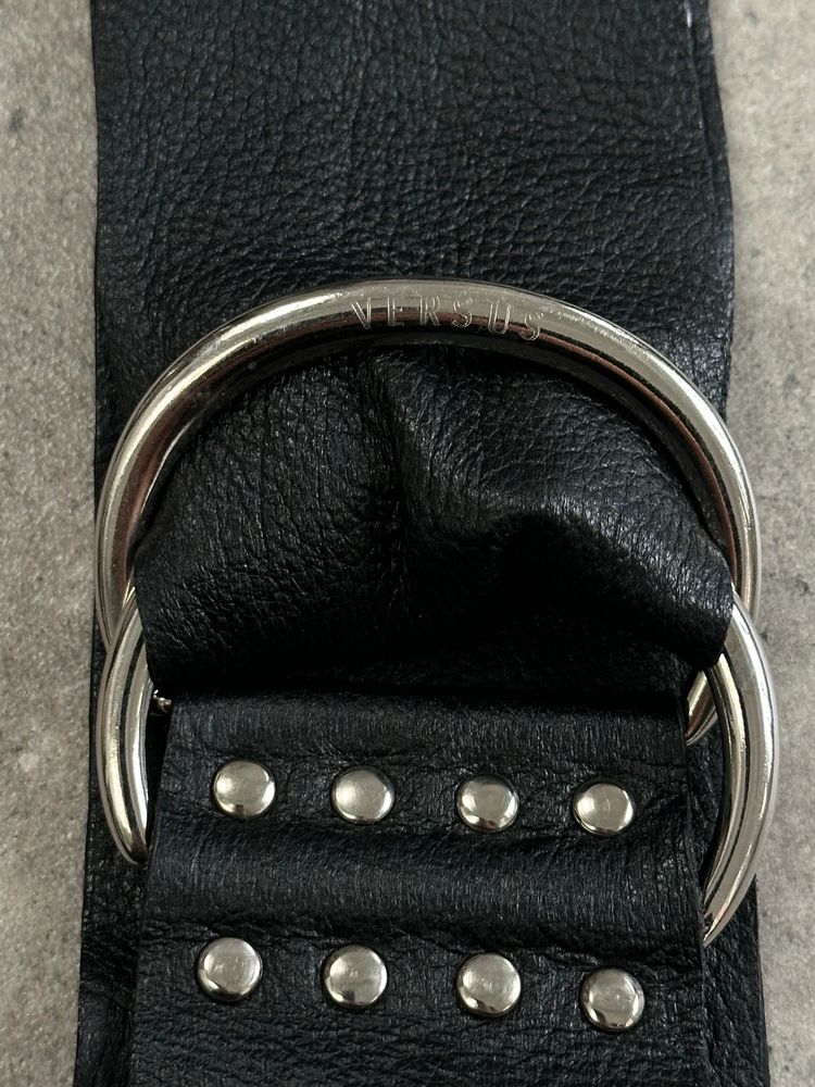 Versace Versus 1990s Leather Chunky Belt 9