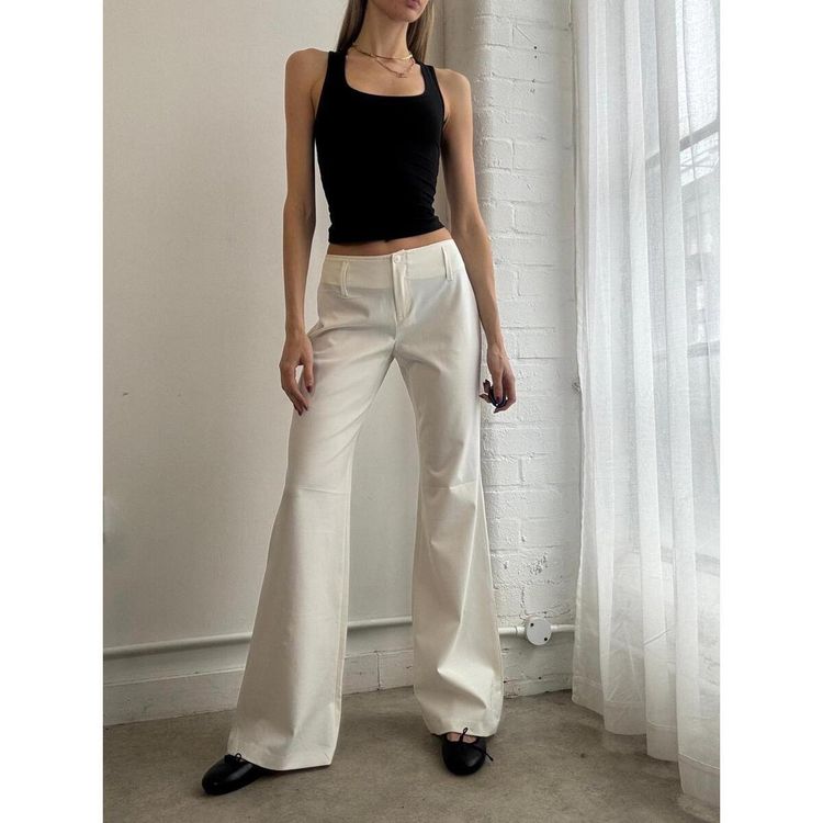 White Wide-Leg Trousers
