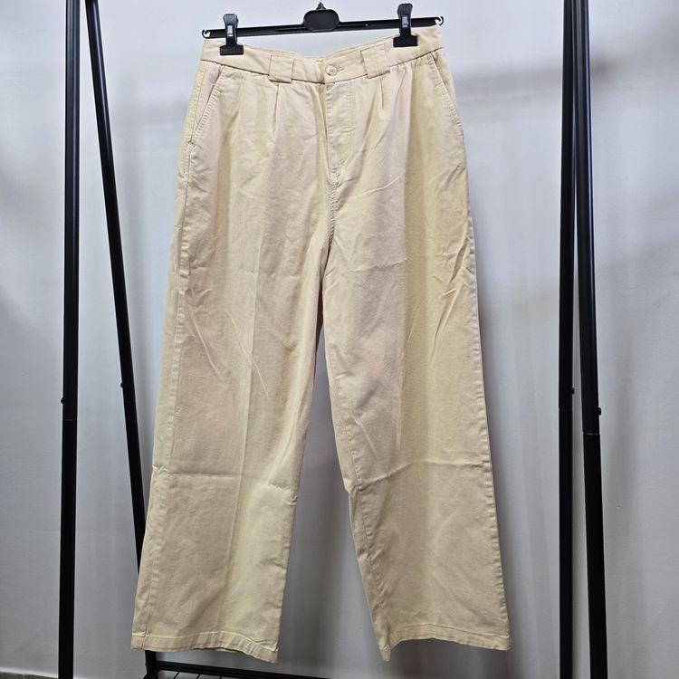 Beige Wide-Leg Trousers