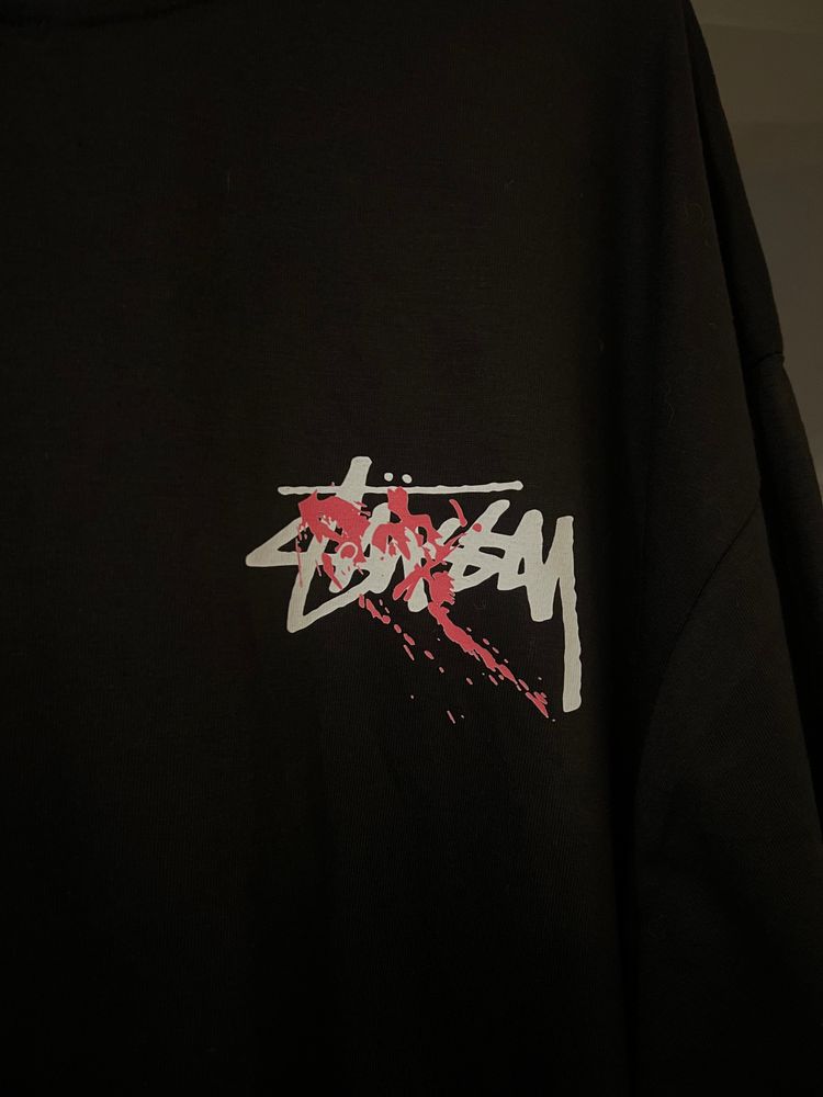 Stussy Black Graphic T-Shirt imagen 3