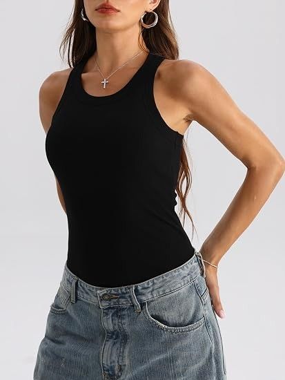 Black Sleeveless Tank Top image 1