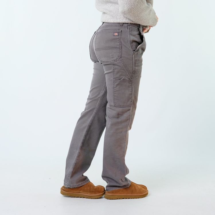 Charcoal Grey 90s Dickies Canvas Carpenter Baggy Jeans Pants (30x32)