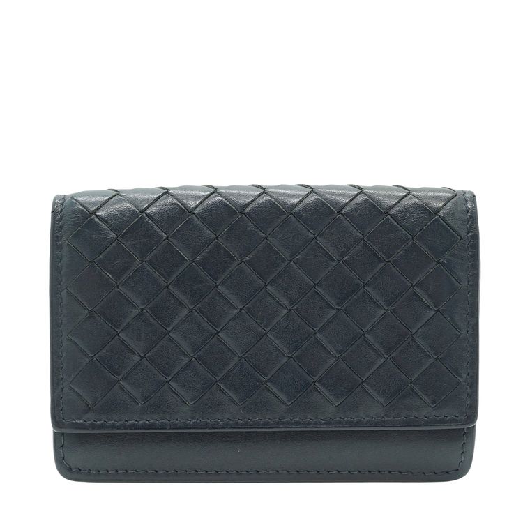 Portacarte/portafoglio Bottega Veneta in pelle Intrecciato blu obraz 1