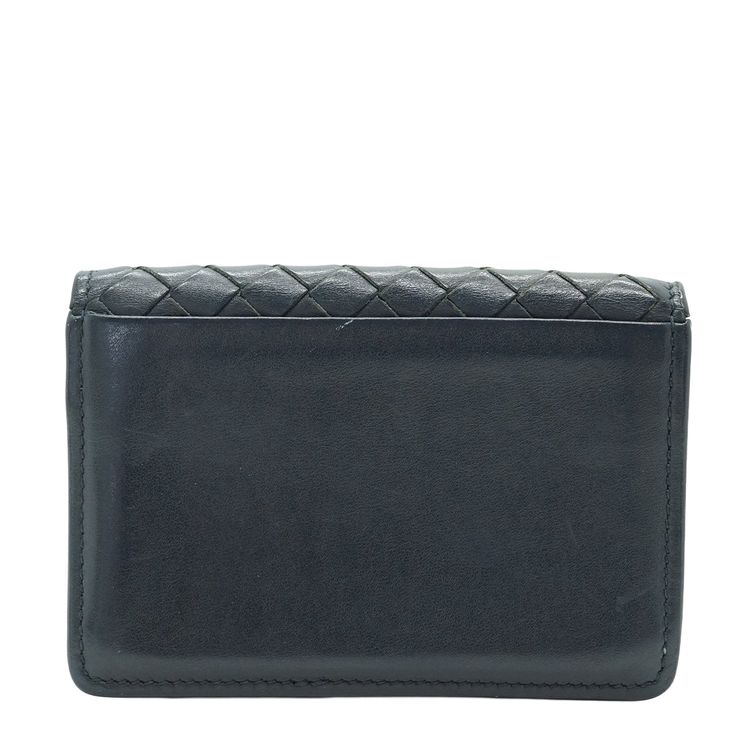 Portacarte/portafoglio Bottega Veneta in pelle Intrecciato blu obraz 4