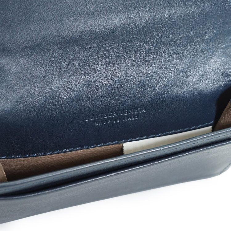 Portacarte/portafoglio Bottega Veneta in pelle Intrecciato blu obraz 5