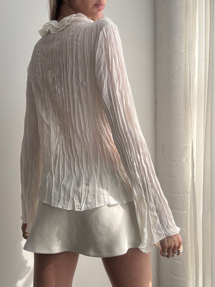 White Ruffled Blouse 2