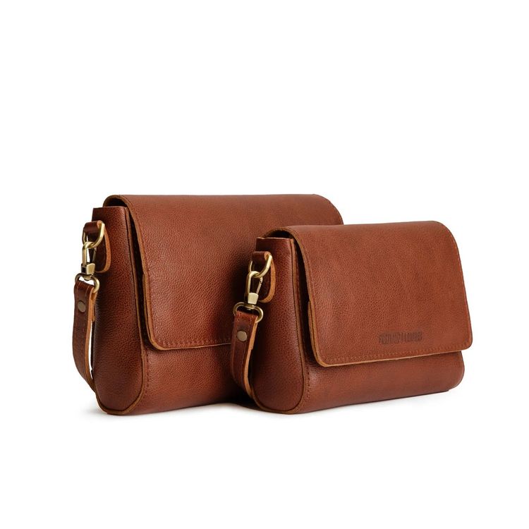 Set Brown Leather Crossbody Bags Set product image