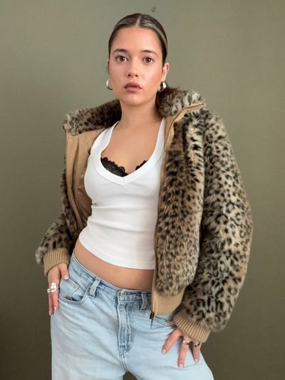 Faux Fur Leopard Jacket (UK10) 10