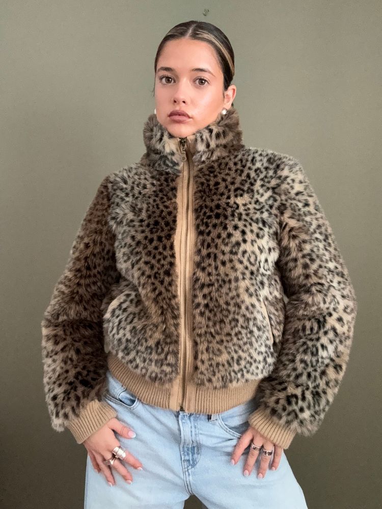 Faux Fur Leopard Jacket (UK10) 5