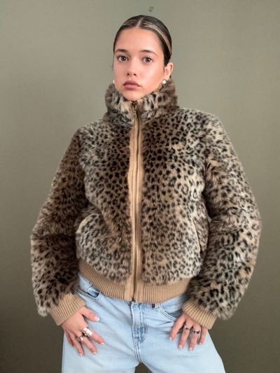 Faux Fur Leopard Jacket (UK10) 5