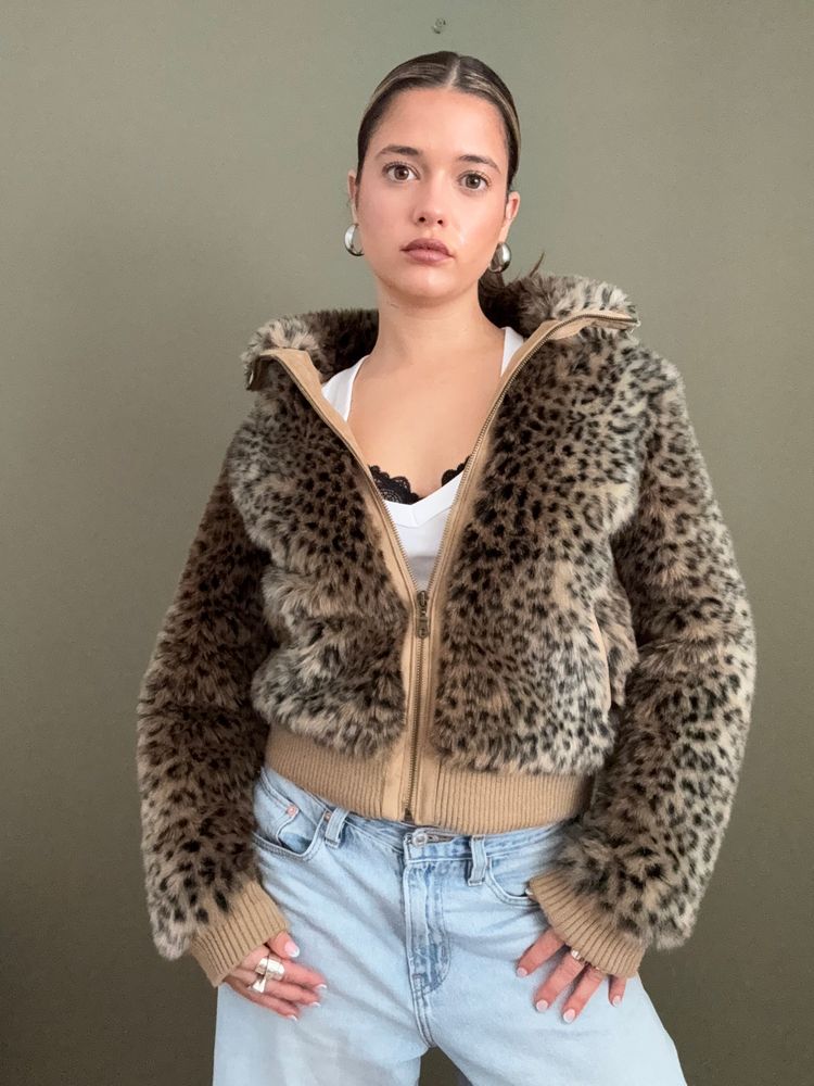 Faux Fur Leopard Jacket (UK10) 12