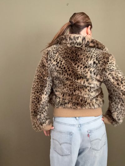 Faux Fur Leopard Jacket (UK10) 3