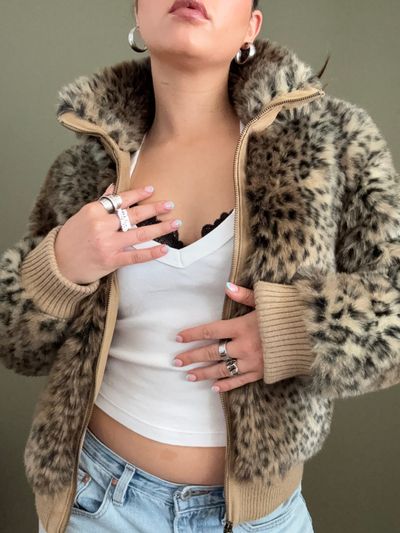 Faux Fur Leopard Jacket (UK10) 7