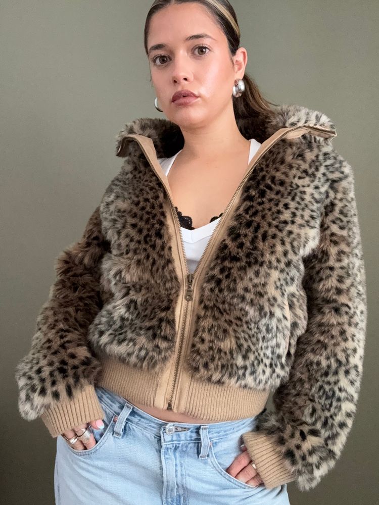 Faux Fur Leopard Jacket (UK10) 2