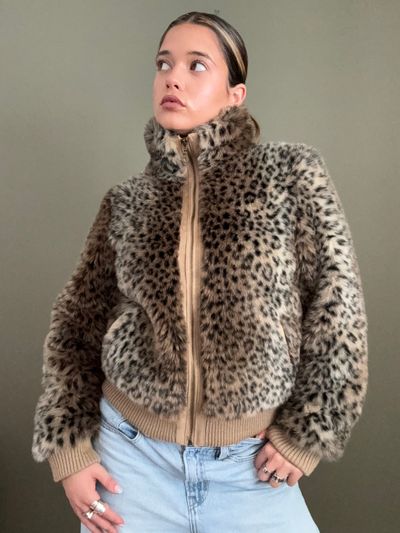 Faux Fur Leopard Jacket (UK10) 8