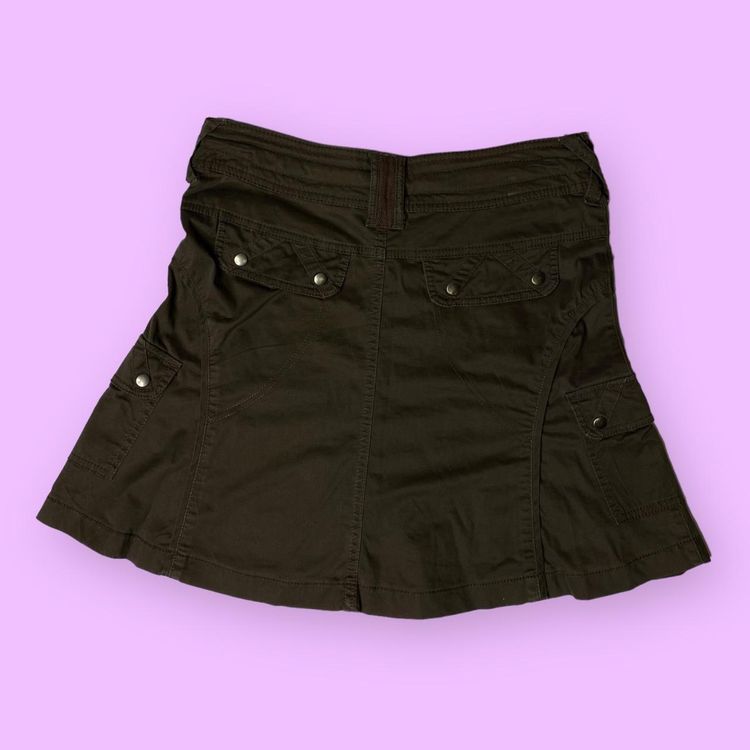 90s 00s dark brown cargo mini skirt  2
