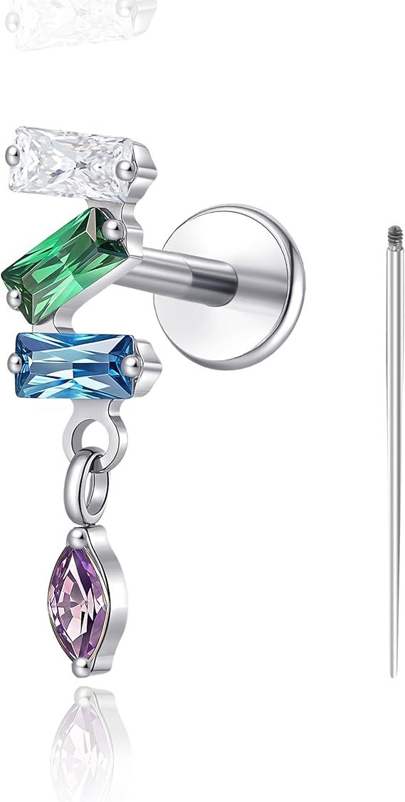 Other Titanium Flatback Earrings With Cubic Zirconia product image
