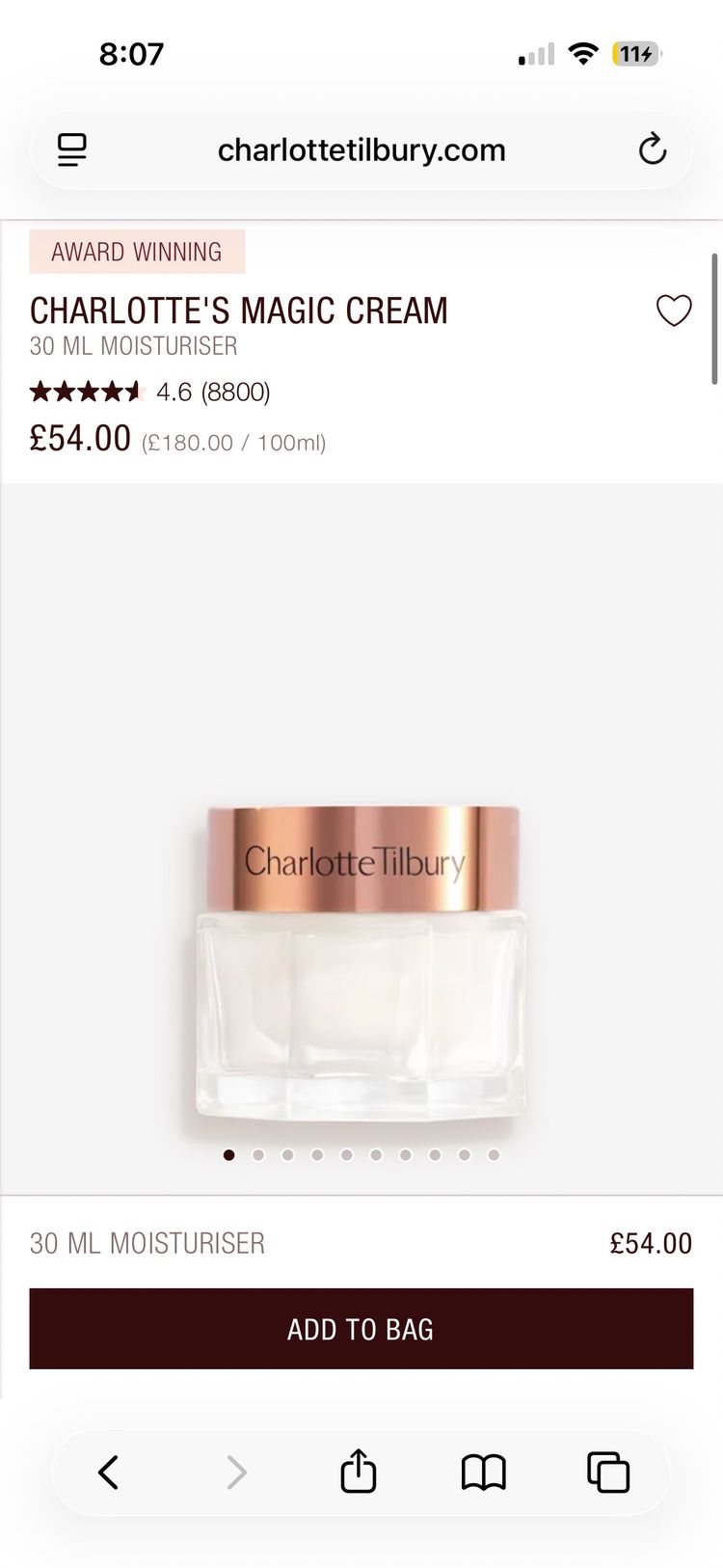Charlotte Tilbury Magic Cream 30 Ml Moisturiser