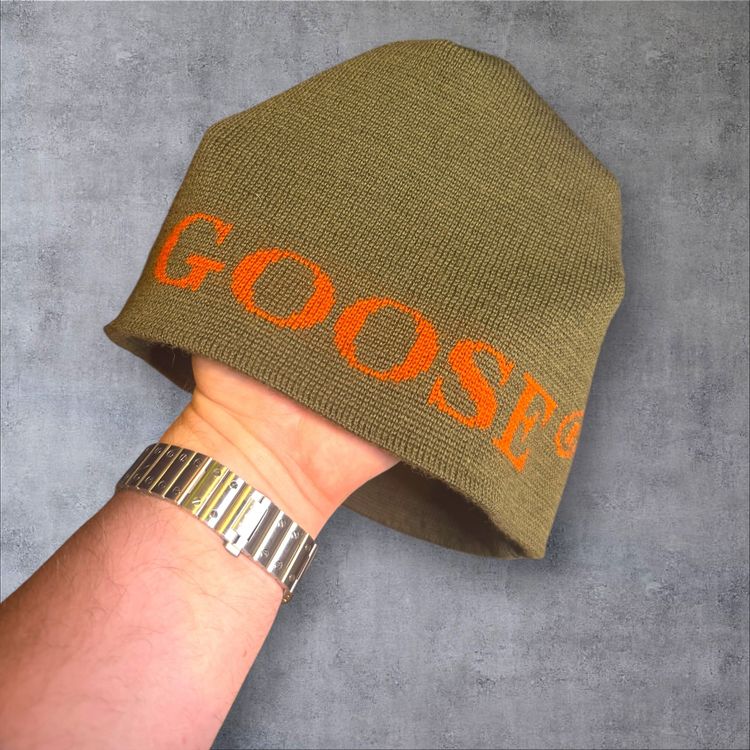 Canada Goose Merino Wool Beanie Khaki One Size Knit Hat RRP £145 image 2
