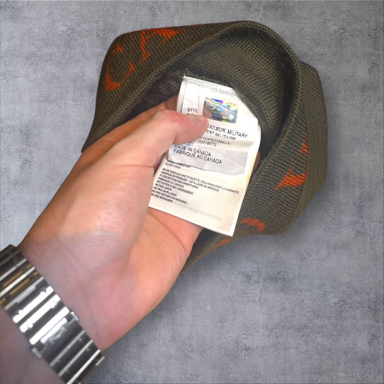 Canada Goose Merino Wool Beanie Khaki One Size Knit Hat RRP £145 image 3