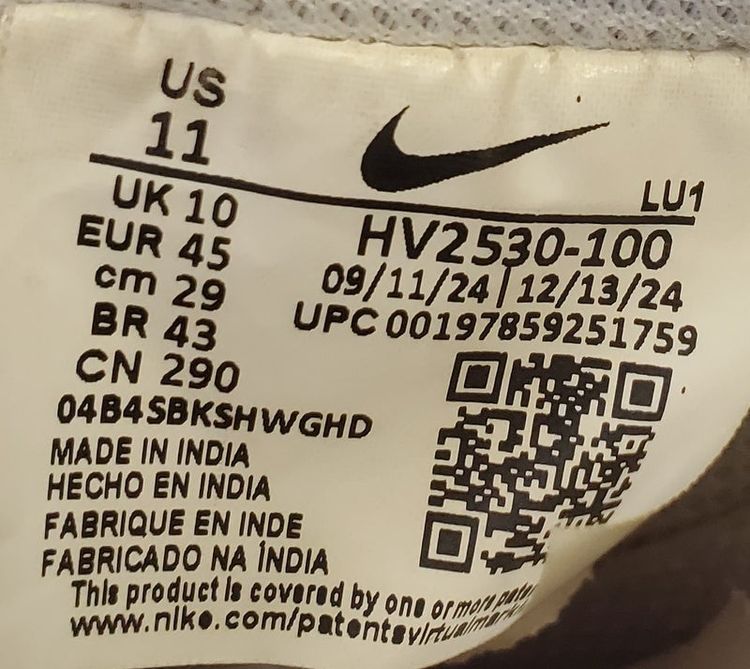 Nike Court Vision Leather Trainers UK10/US11/EU45 HV2530-100 Sail/Light Orewood image 11