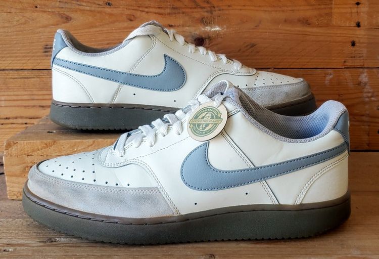 Nike Court Vision Leather Trainers UK10/US11/EU45 HV2530-100 Sail/Light Orewood image 1