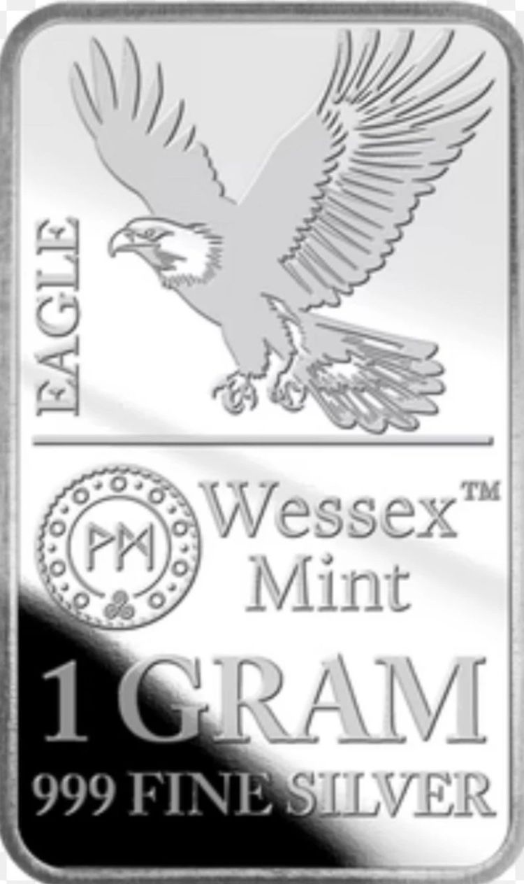 1x 1gram eagle Wessex Mint  Silver Bar image 1