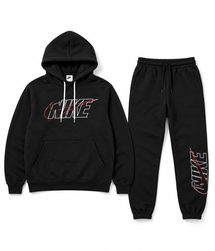 Nike Black Hoodie And Sweatpants Set imagen 1