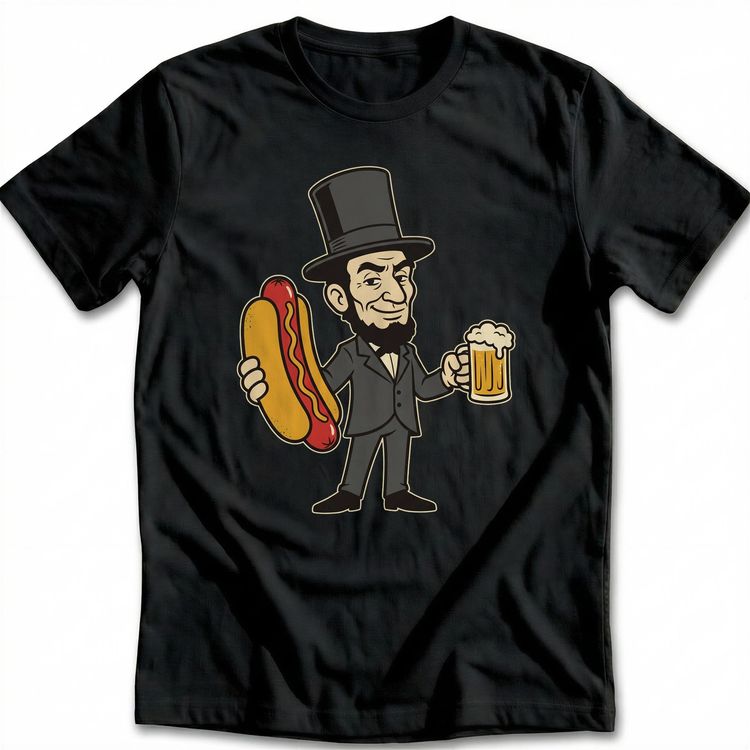 Honest Abe Hot Dog T-Shirt AU image 1