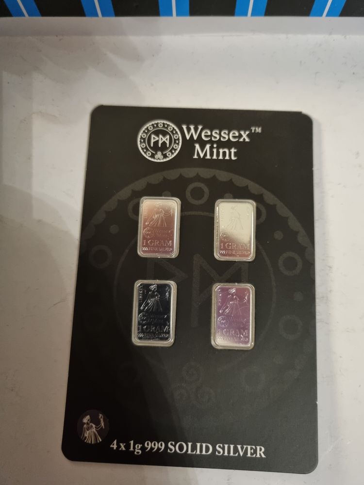 Liberty wessex Mint 4 X 1G 999 Solid Silver Bars