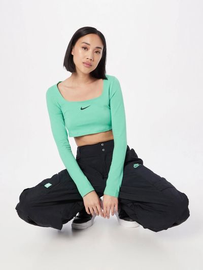 Nike green long sleeve crop top BRAND NEW