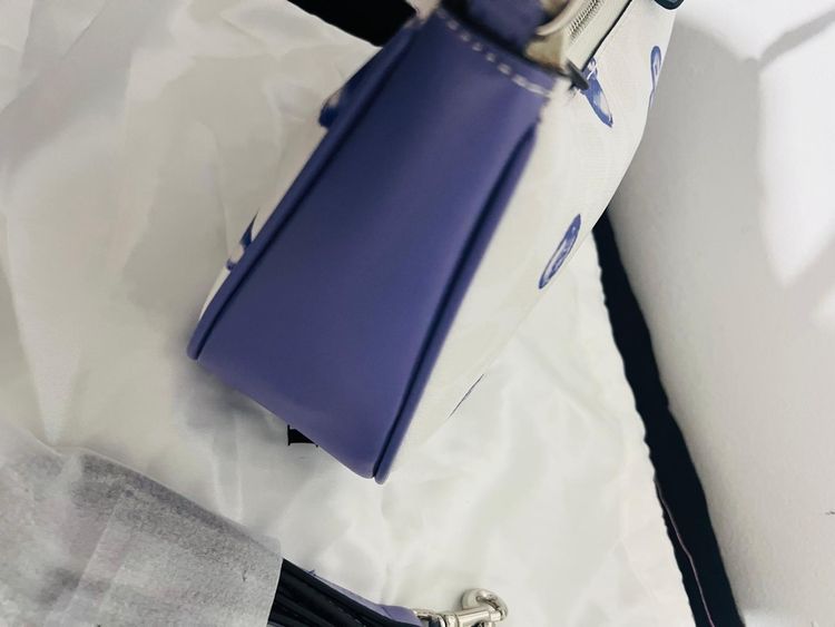 Coach White Handbag With Blue Blueberry Print image 6