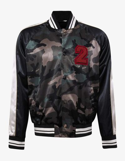 Valentino Beaded Logo Camouflage Souvenir Jacket 1